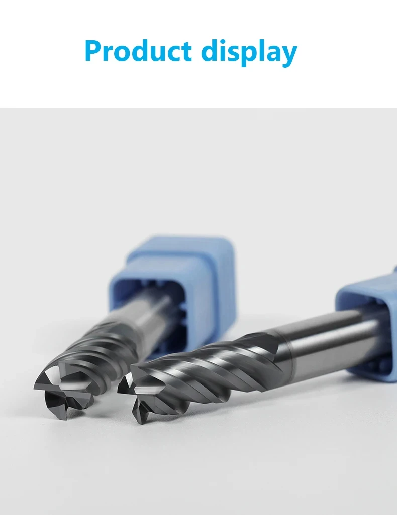 HRC70 CNC-Hartmetall-Schaftfräser, ungleicher Helix, effizienter Wolframschneider, 4-schneidiges Metall-Stahl-Bearbeitungswerkzeug, 6, 8, 12, 14, 20 mm Fräser – Detail 10
