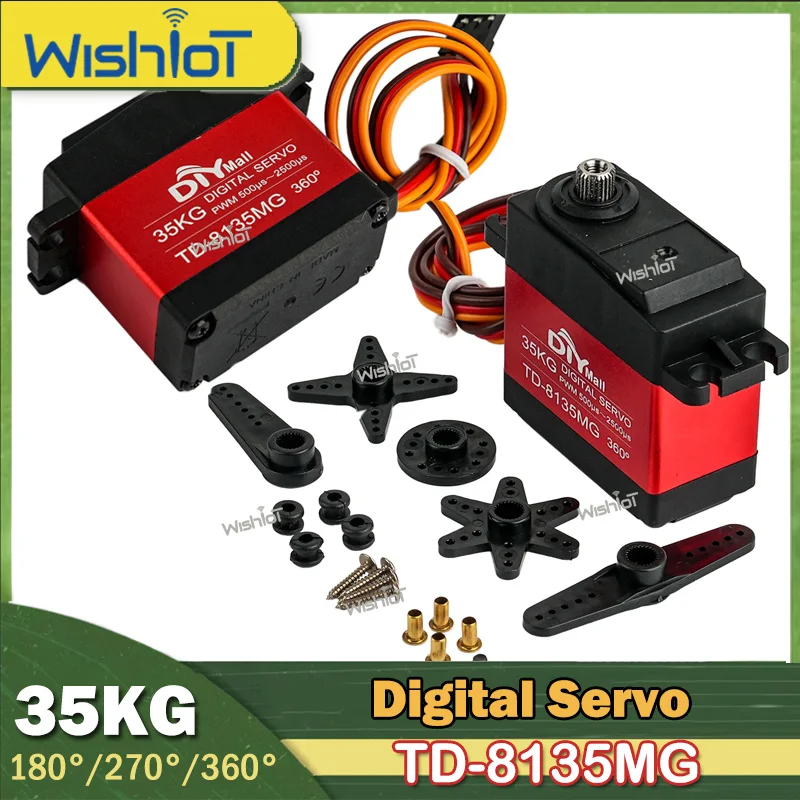 

35KG TD-8135MG 360° Continuous Rotation Digital Servo Large Torque 180/270 Angle Controllable Metal Case Servos for Car Aircraft