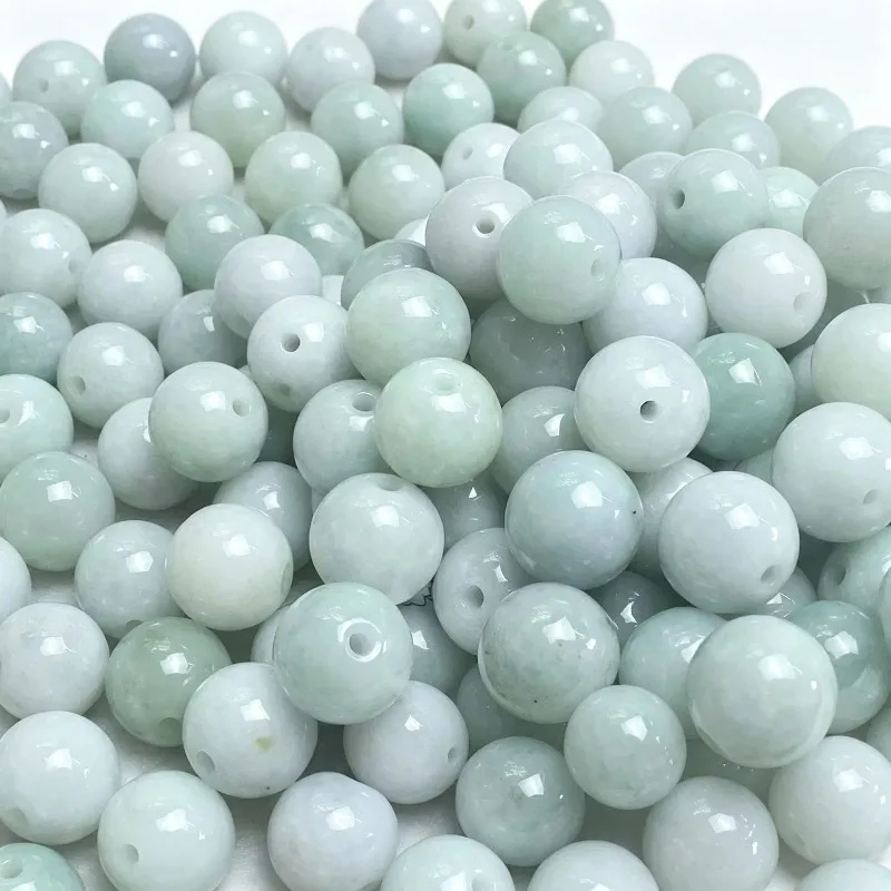 10PC Natural Jade Emerald 13mm Circle Beads Accessories DIY Bangle Earrings Charm Jewellery Fashion Hand-Carved Luck Amulet view 3