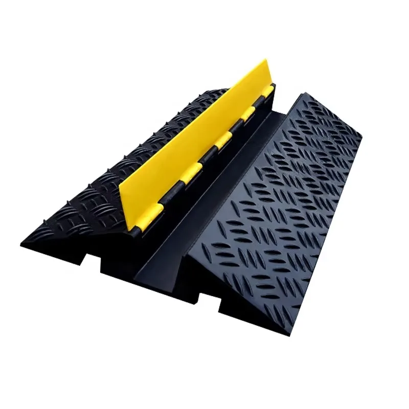 Warehouse Cable Protector Roadway 1 Channel Wire Cover Ramp Rubber Floor Cable Cover Protector