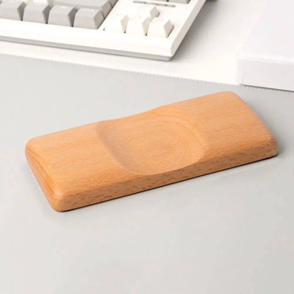 Solid Wood Mouse Wrist Pad Anti-slip Ergonomic Wrist Rest Pad Smooth Surface Vintage Hand Support Pillow Computer Accessories