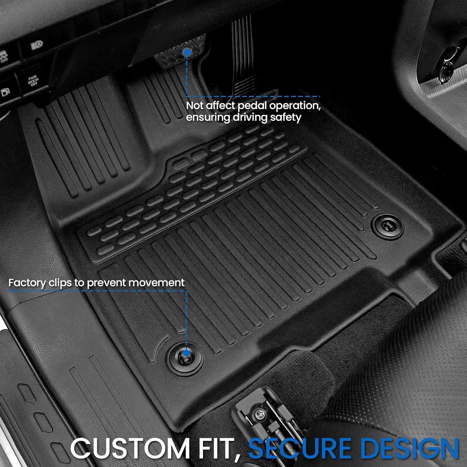 All-Weather Floor Mats for 2021 - 2026 8-Seater Vehicles, TPE Material, All Colors Available, Full Coverage and Custom Fit