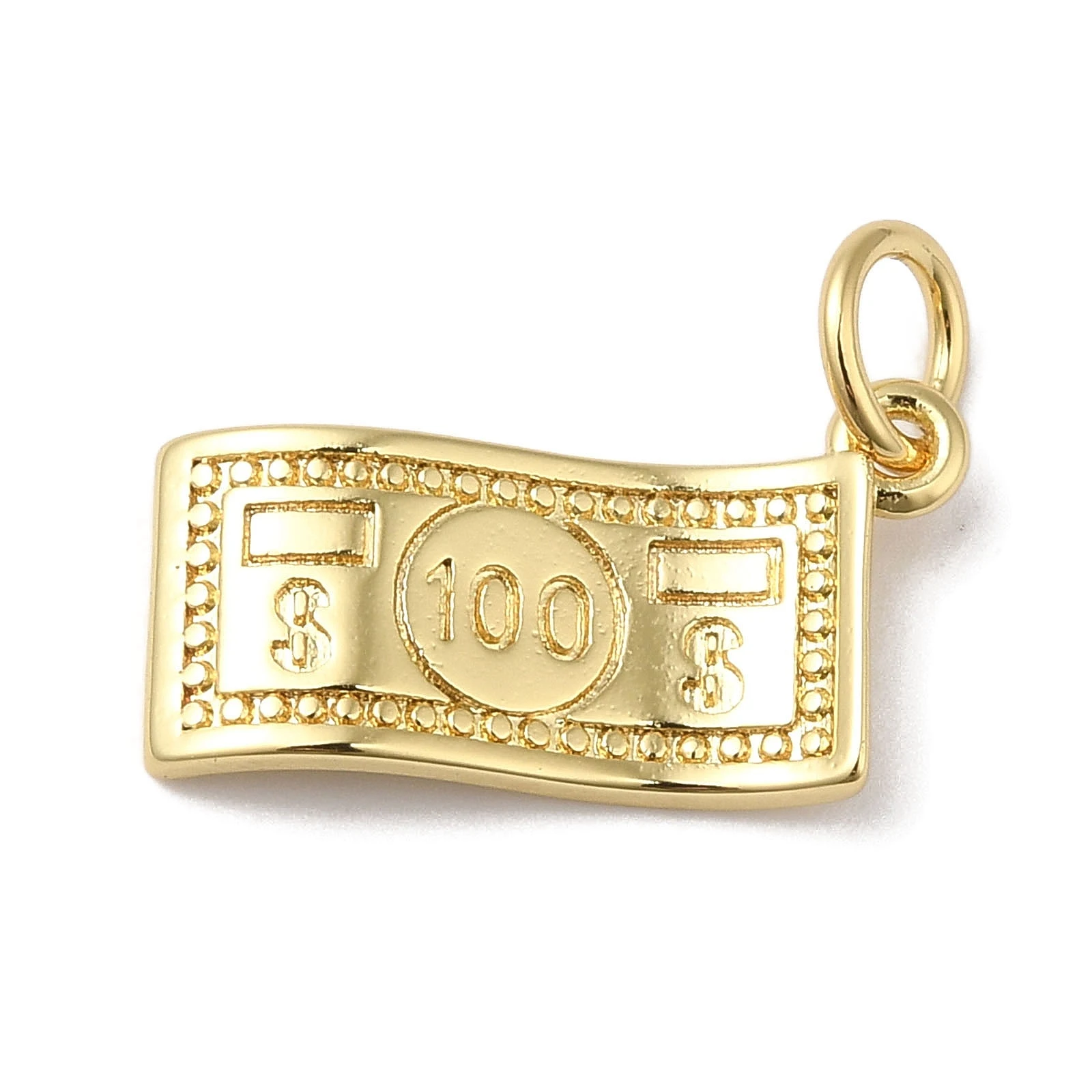 

10pcs 100 Dollars Money Brass Pendants Real 18K Gold Plated for Bracelet Necklace KeyChain Making DIY Handmade Jewelry Supplies