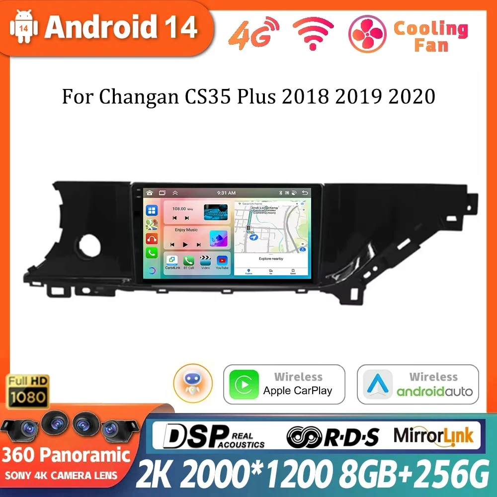 

Android 14 экран CarRadio для Changan CS35 Plus 2018 - 2020 Авторадио мультимедийный плеер навигация GPS стерео монитор головное устройство