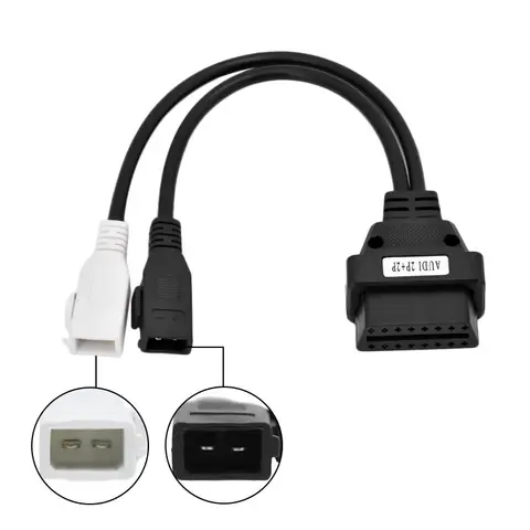 AUDI 2X2 obd1 obd2 자동차 진단 케이블 용 vag 어댑터 2 p + 2 p는 audi 2x2pin에 적합 obd2 16pin 암 커넥터 vag vw