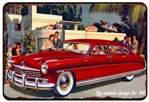 1949 Hudson Car Vintage Advertising Classic Luxury All Metal Tin Sign  8 x 12