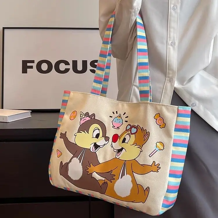 Płócienne torby Crossbody Disney nowe tęczowy pasek torba typu all-in-torba na jedno ramię o dużej pojemności książki dla studentów dojeżdżających