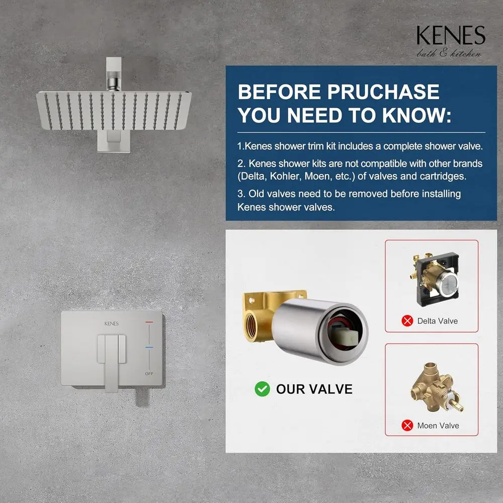 نظام دش مطري مربع 10 مع رأس دش ومقبض من النيكل المصقول، حامل على الحائط، KE-6024B (يشمل الصمام) #3