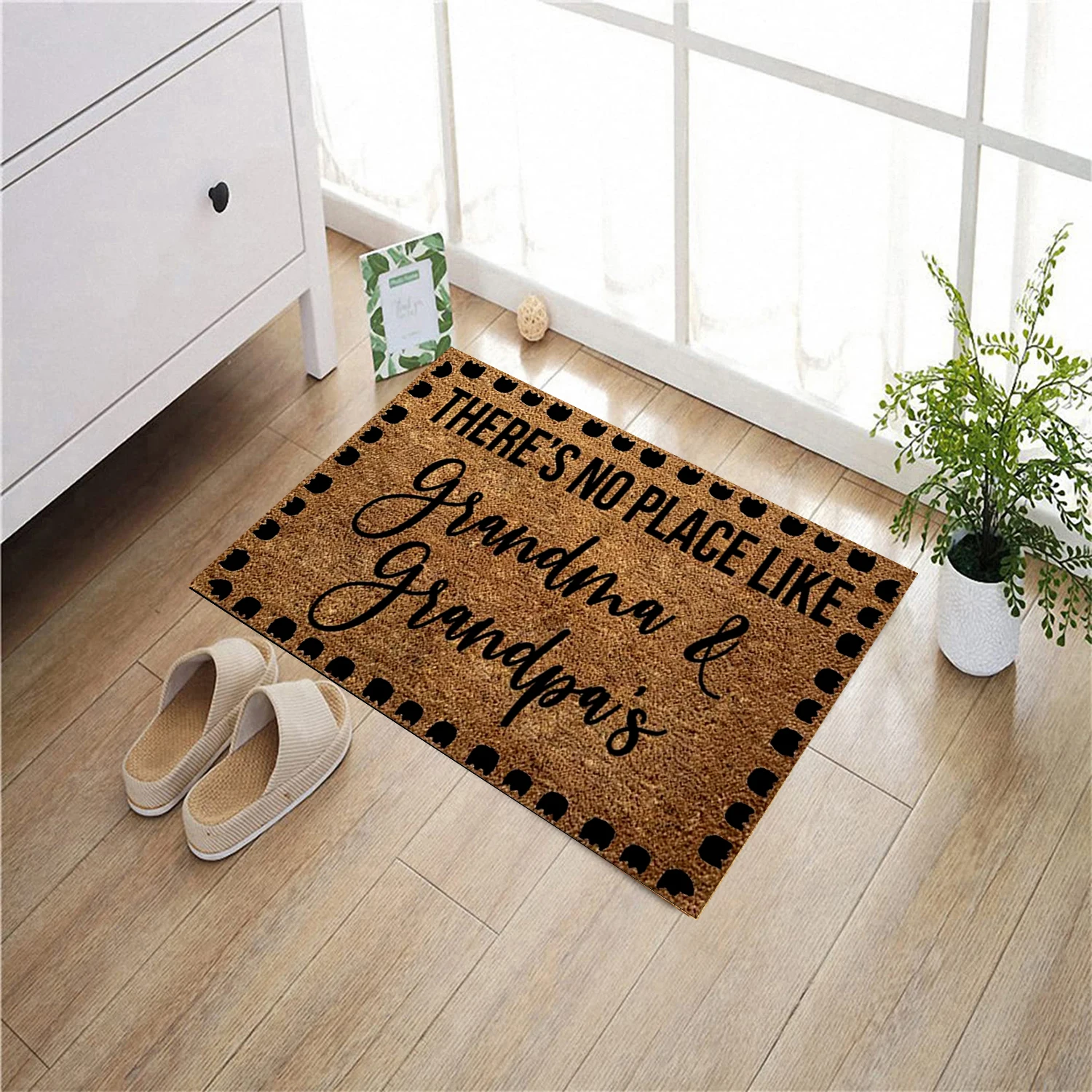 There's No Place Like Grandpa & Grandma Doormat Rubber Bathroom Kitchen Mat Garden Garage Door Floor Mat Non-Slip Carpet