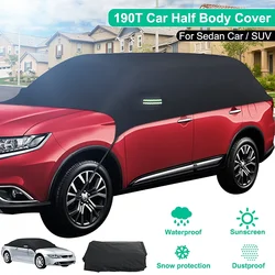 Universal Half Car Cover Sun Uv Snow Dust Rain Resistant Durable Covers Car Cover Waterproof Car Sun Shade Cover for Car Care