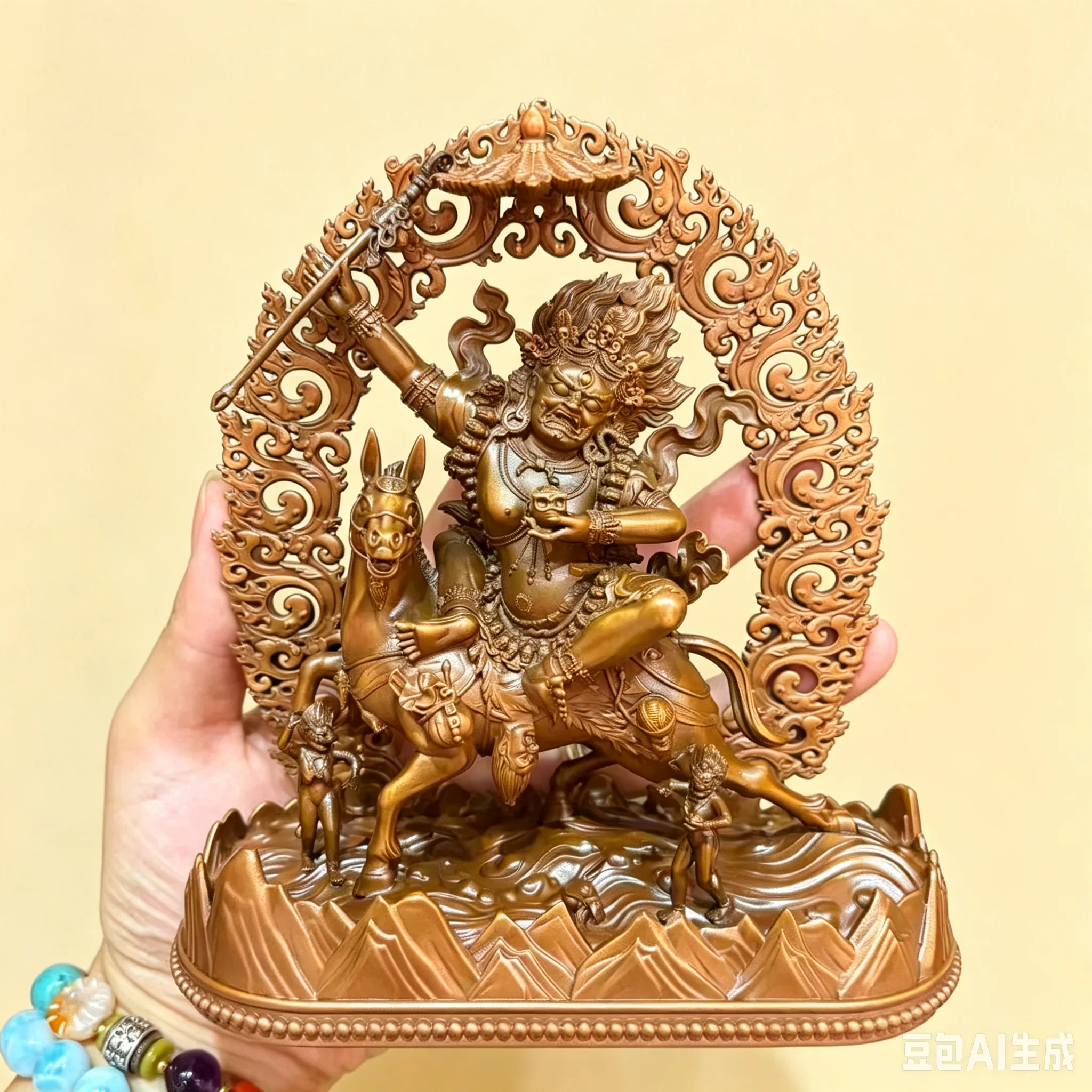 TOP Buddha statue Tibet copper carving Mahakali Goddess Protector JIXIANG Deity Lakshmi Buddhist lama monk worship altar