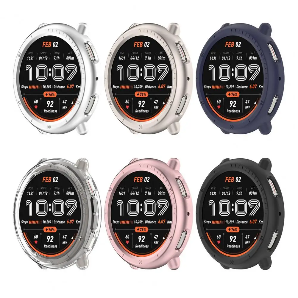 Защитная пленка из стекла с твердым корпусом, противоударная, ударопрочная, простая установка, защитный чехол для умных часов Amazfit Active