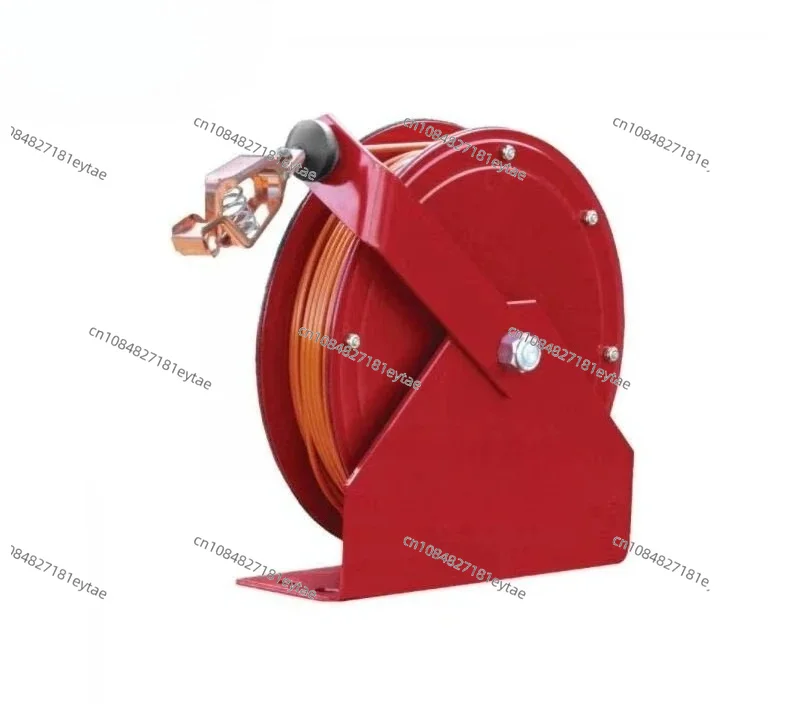 50ft 100ft Discharge Static Electricity Earthing Wire Reel Retractable Grounding Cable Reel for Heavy Duty