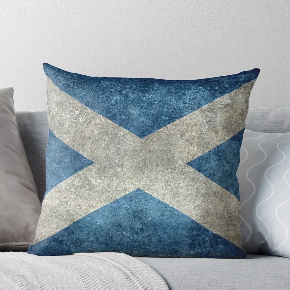 

Flag of Scotland - Grungy Vintage version Throw Pillow Pillow Decor ornamental pillows