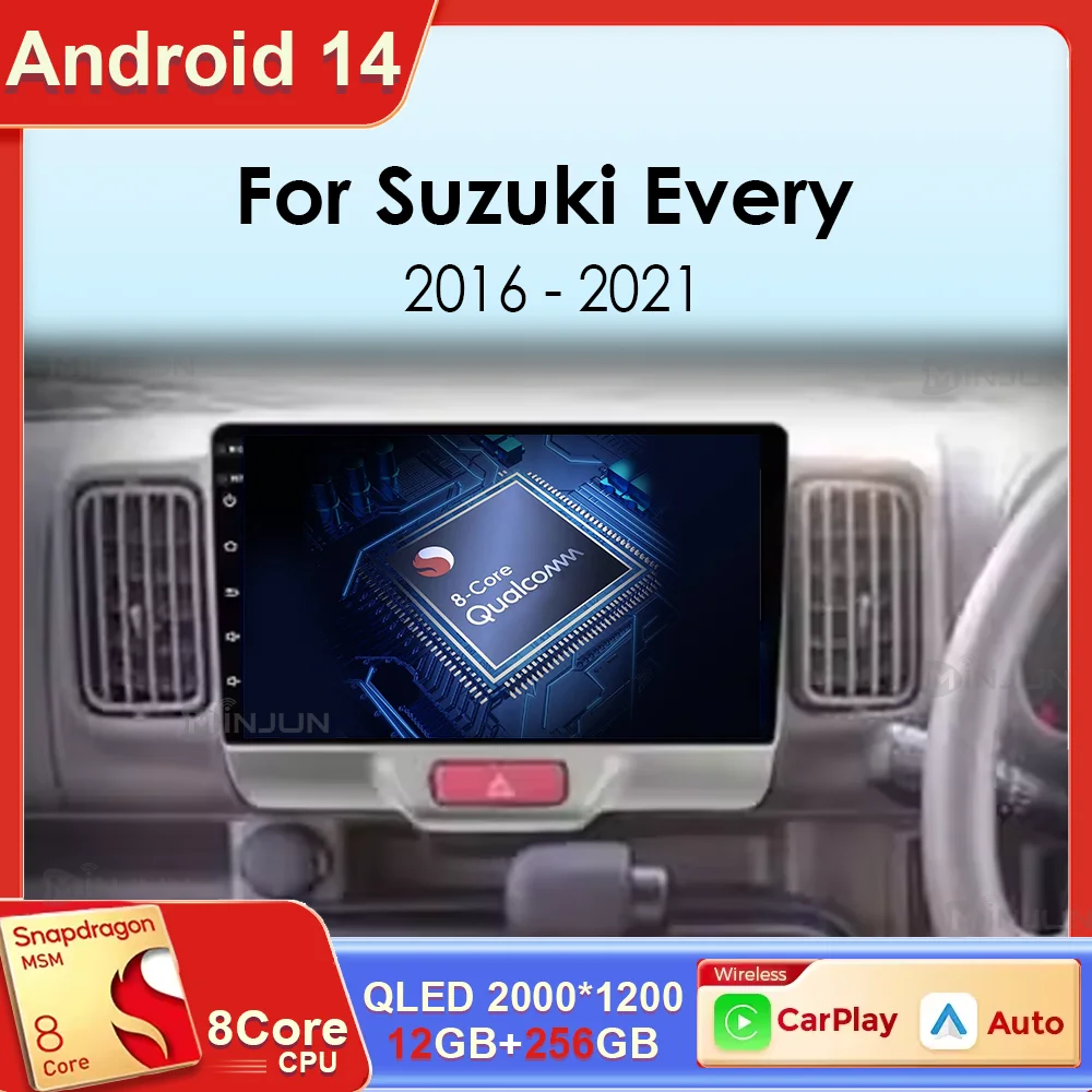 

Android 14 For SUZUKI Every Wagon 2015+ Qualcomm Car Multimedia Player GPS Navigation Radio 360 Camera DSP Stereo No 2din 2 din