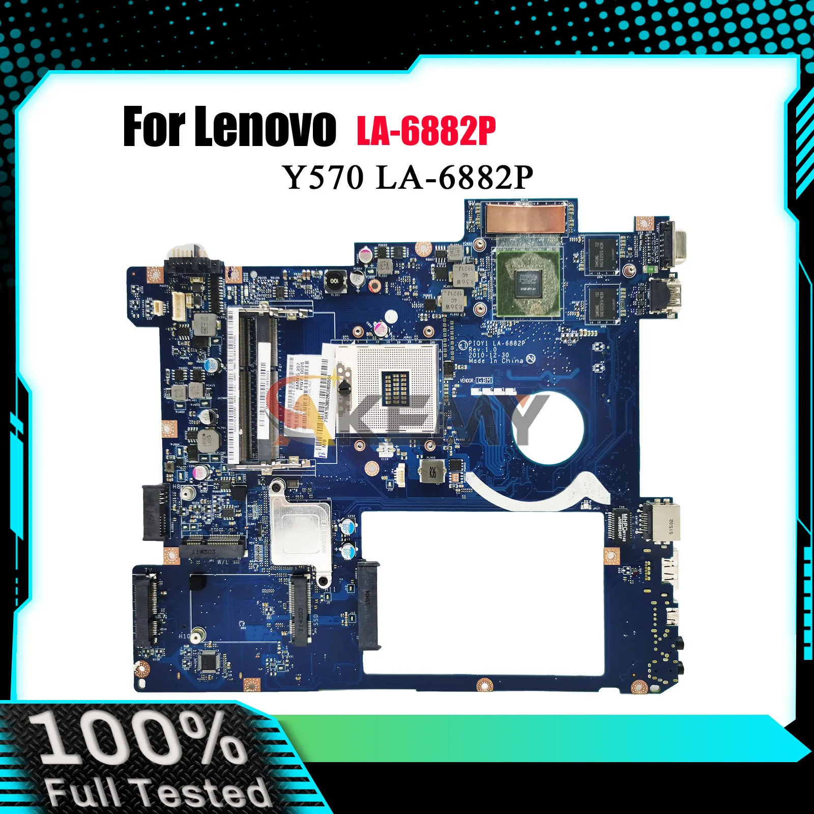 

Материнская плата для ноутбука LA-6882P для Lenovo Y570 с HM65 GT550M 2 ГБ DDR3, 100% полностью протестирована