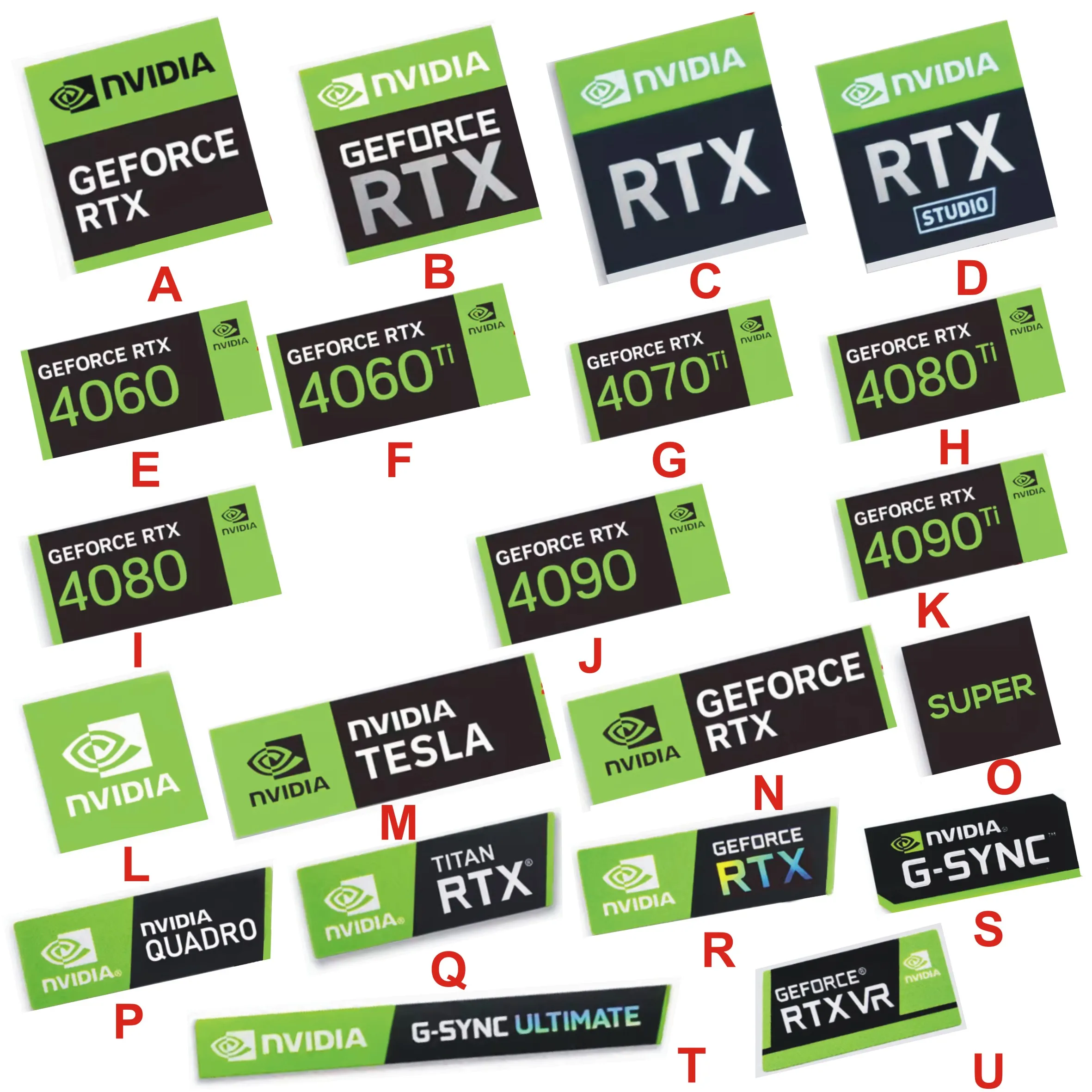 Original RTX4090 4080 4070super 4060 Desktop Sticker Laptop Graphics Card Label