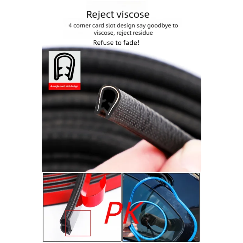 

6x8mm Car Door Anti Collision Strip with Steel Disc Bumper Trim Edge Scratch Protector Strip Sealing Guard Styling Car Decor