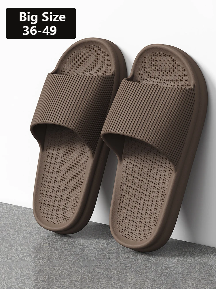 Große Größe 48-49 Herren-Hausschuhe für drinnen und draußen, EVA-Hausschuhe mit flacher Sohle für Damen und Herren, weiche, rutschfeste Paar-Strandschuhe, Sandalen