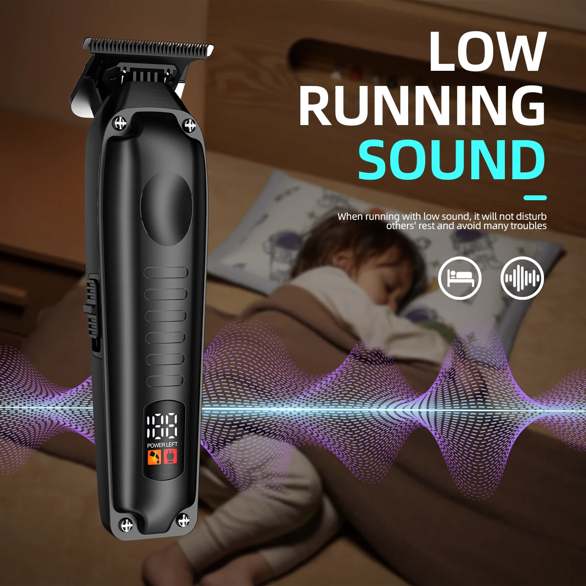 KIKIDO 6200 RPM Professional Hair Clipper Adjustable Electric Hair Trimmer Rechargeable Cordless Haircut Machine for Men KK-505