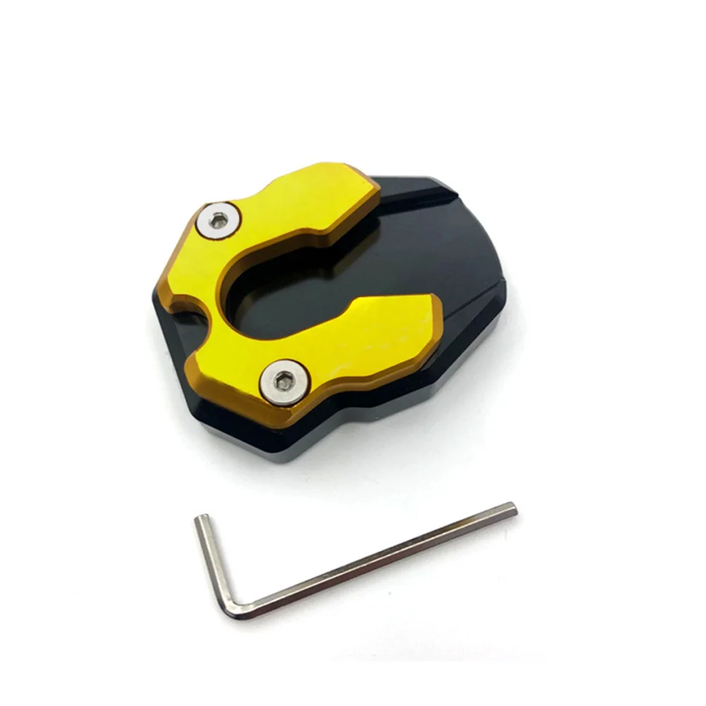 

Motorcycle Accessories Yellow Kickstand Side stand Extension Pad Motor Fits For Nmax155 2015-2016
