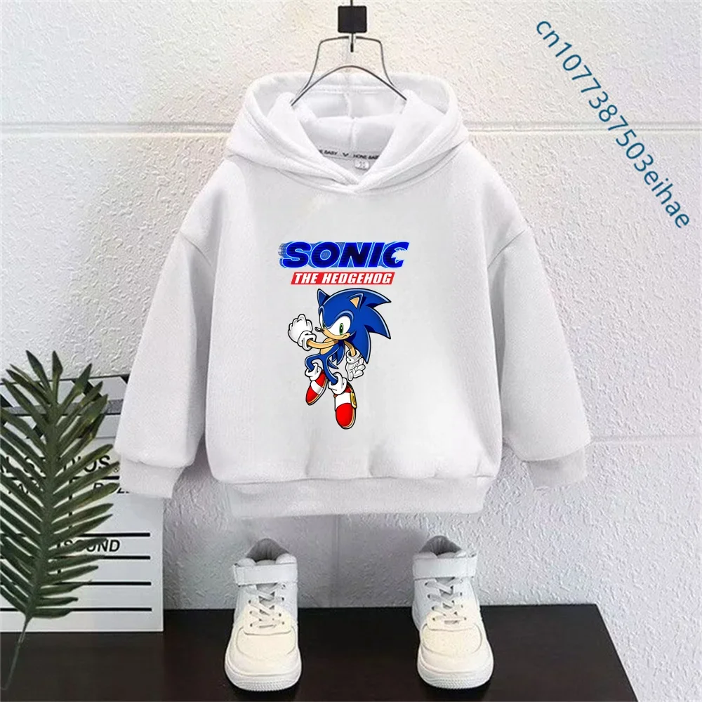 Ropa de Moda Y2K para Niños y Niñas - Sudadera con Capucha de Sonic Anime - Abrigo Informal Infantil - Ropa Infantil Moderna