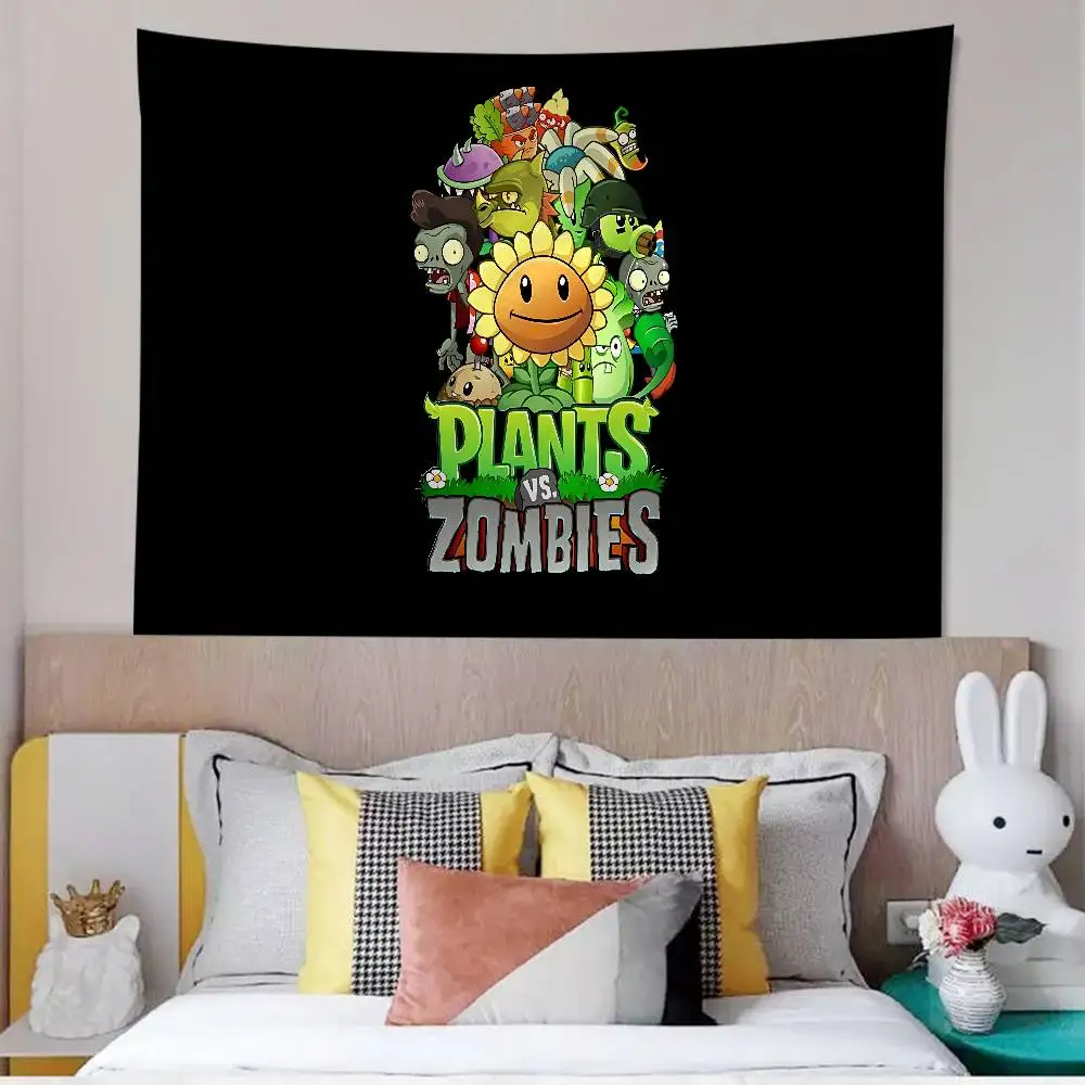 Classic Game P-Plants Vs Z-Zombies Hanging Bohemian Tapestry Bohemian Wall Tapestries Mandala Cheap Hippie Wall Hanging