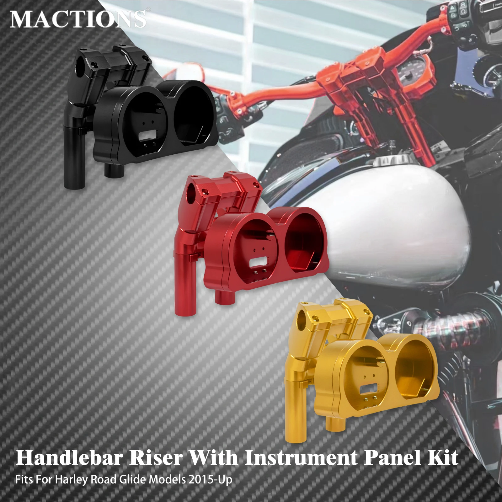 

Motorcycle Handlebar Riser Top Clamp Instrument Pannel Support Adjustable Bracket Kits For Harley Touring Road Glide FLTRX 15-Up