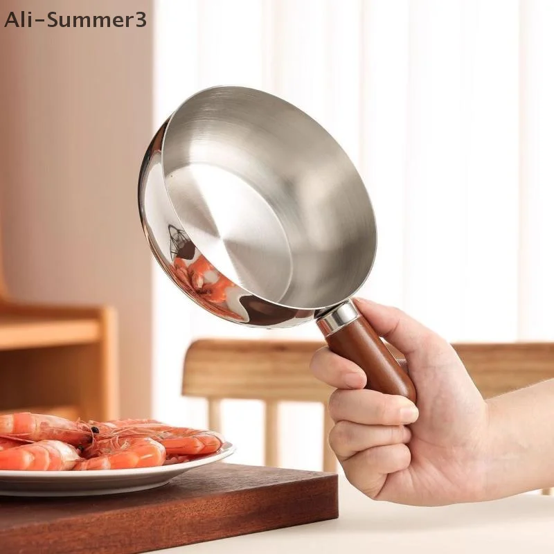 1 قطعة وعاء شخص واحد وعاء الفولاذ المقاوم للصدأ الجوز الخشب مقبض سلطة الفاكهة وعاء الزبادي الإفطار الطبخ أداة المطبخ مطعم