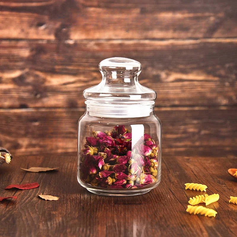 

Glass Storage Jar Useful Things for Kitchen Accessories Transparent Glass Jars With Lids Sealed Container & Organization Gadgets