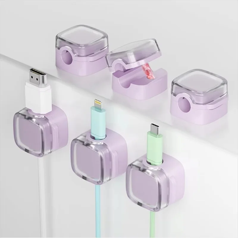 6 Pcs Magnetic Cable Organizer Cables Clips Adjustable Cord Holder Desktop Cable Management Wire Keeper USB Charging Line Holder