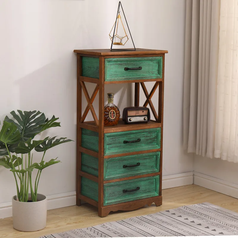 

solid wood chest retro drawer storage cabinet living room balcony locker decoration old small cabinet