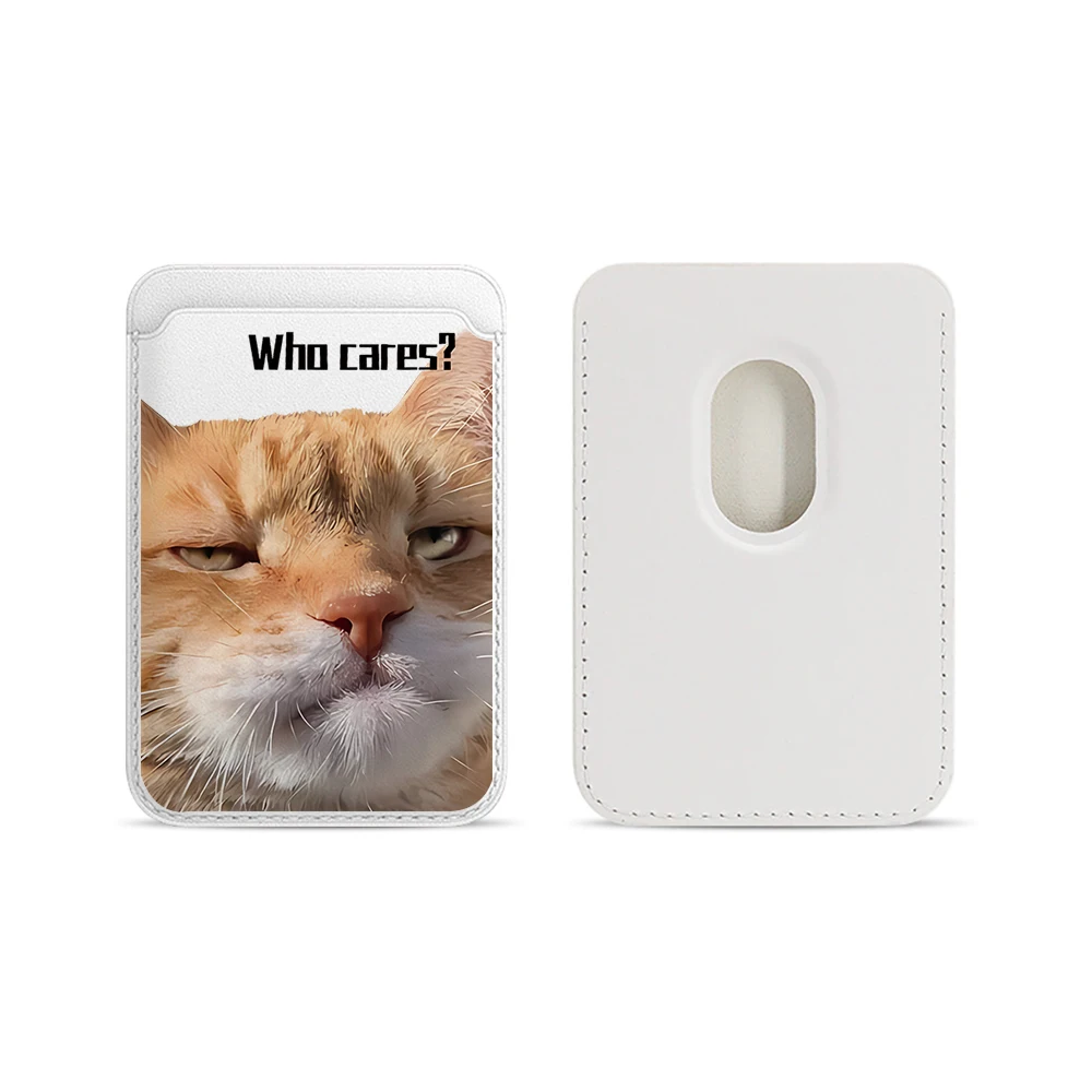 Kreatives Straßenkatzen-Leder-Kartenetui Handy-Kartenhalter für Magnetische Hülle Geeignet für alle iPhone Magsafe Karten-Handy-Rückentaschen – Detail 5