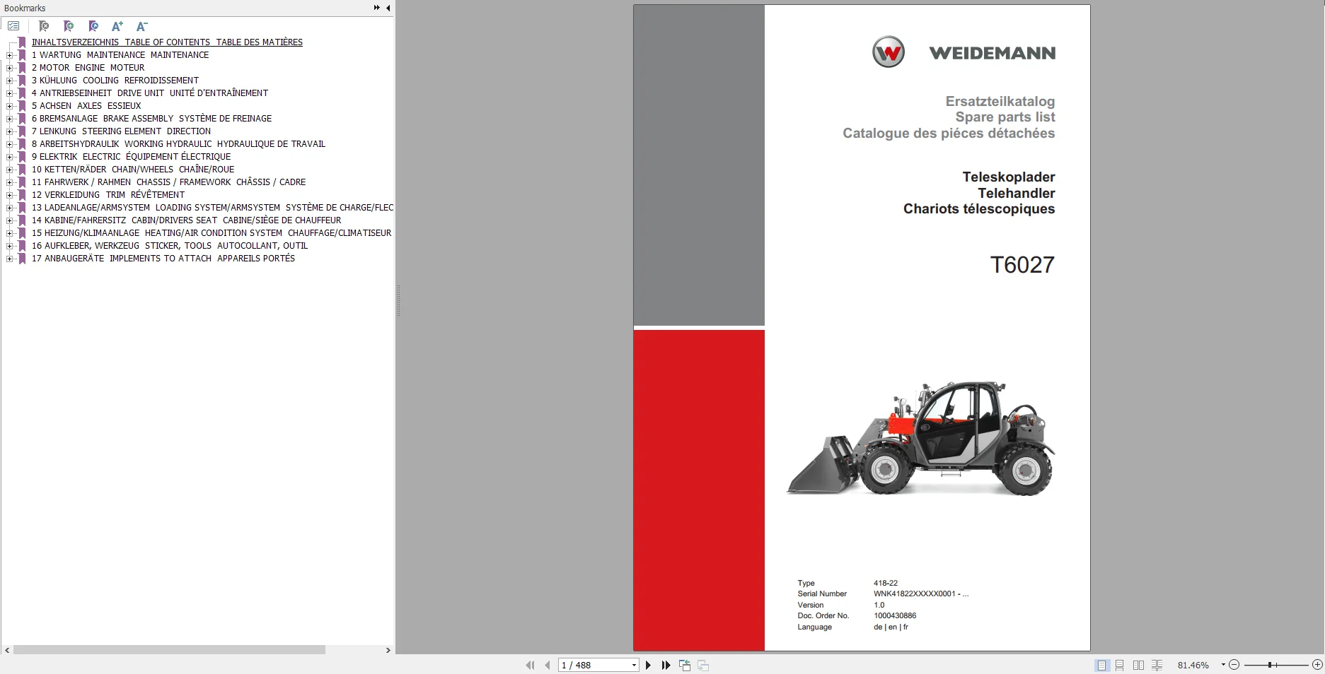 

Weidemann Heavy Equipment Spare Part Catalog 7.83 GB DVD Multi Languages