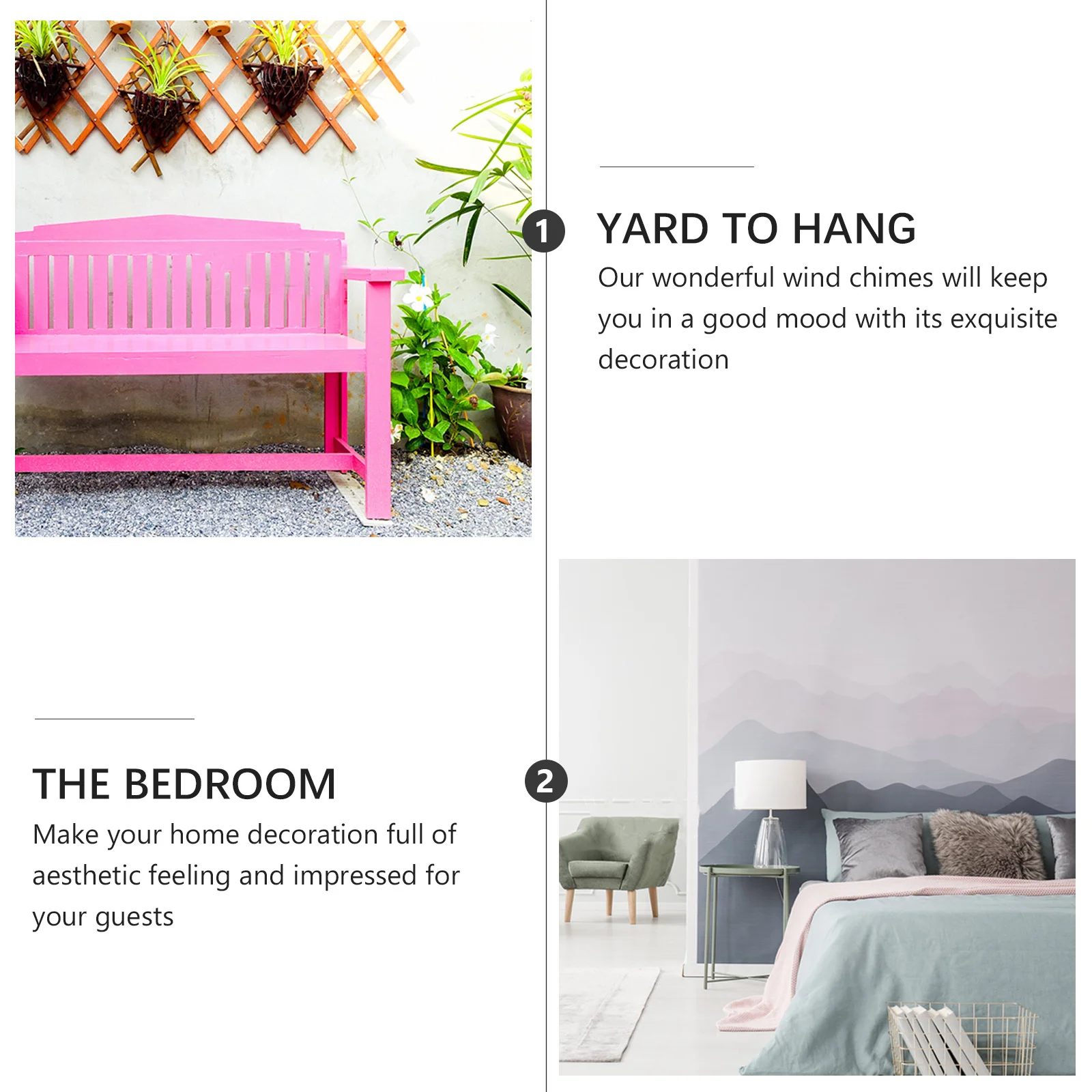 

1Pcs Outdoor Wind Chime Decorative Pendant Garden Balcony Wind-Bell Hanging Ornament Gift for Home Wind Chime Decor