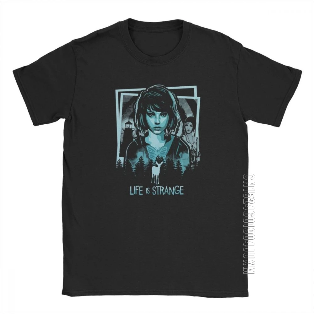 Life Is Strange Max Collage T Shirt Men Pure Cotton T-Shirt Butterfly Max Game Tee Shirt Short Sleeve Tops Birthday Present