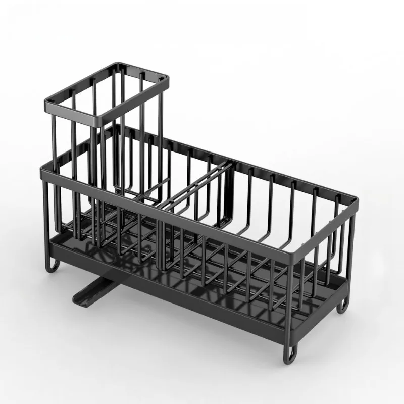 advanced-sink-organizer-304-stainless-steel-sponge-and-brush-holder-with-soap-trough-rust-proof-kitchen-countertop