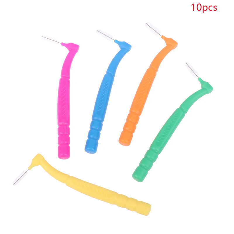 

10PCS Portable L-shaped Orthodontics Braces Interdental Brush Clean Inter Dental Cleaning Travel Between Teeth Mini Toothbrush