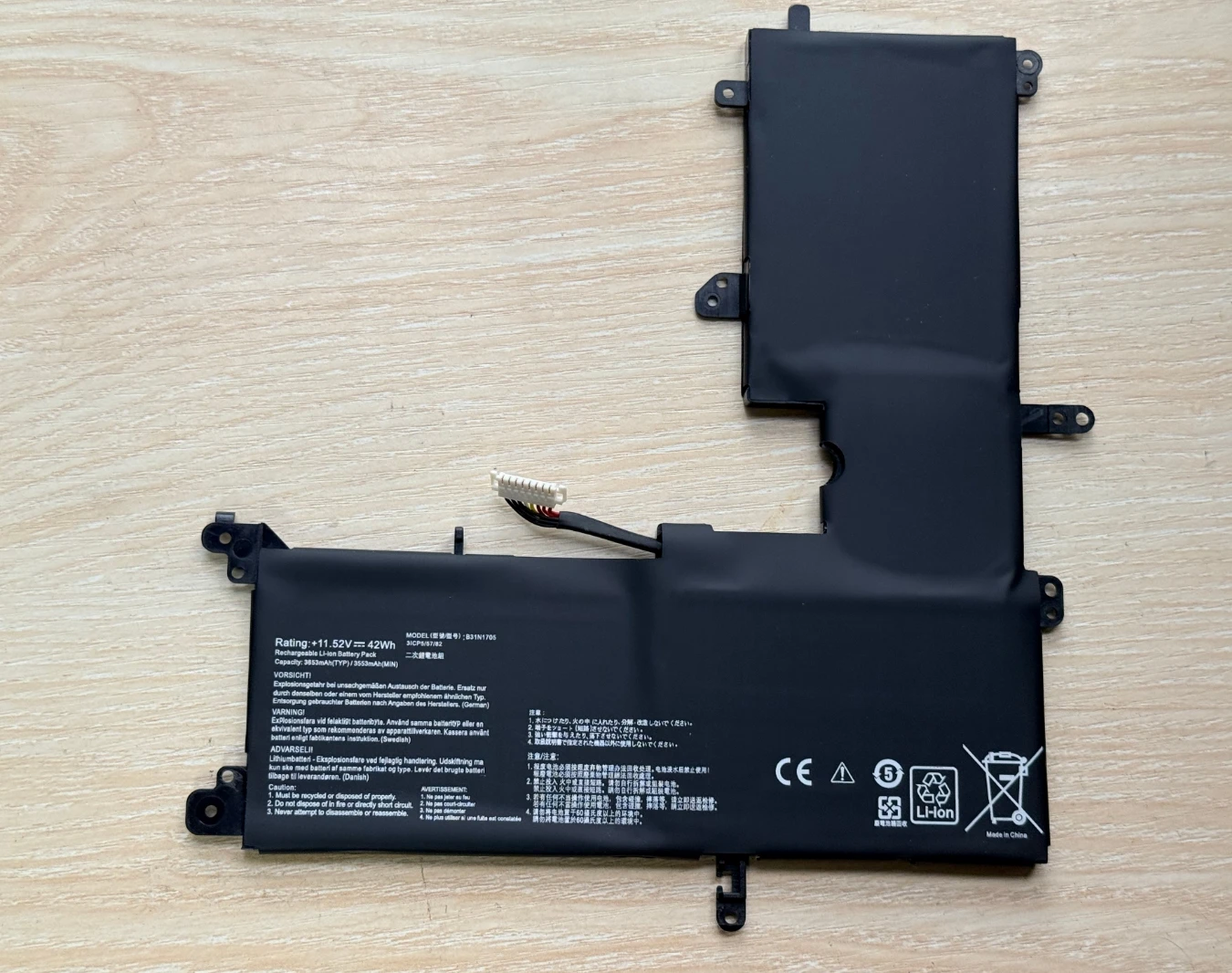 B31N1705 Laptop Battery For ASUS VivoBook Flip TP410U TP410UA TP410UF TP410UR Q405UA UX460UA 3ICP5/57/80 11.52V 42WH