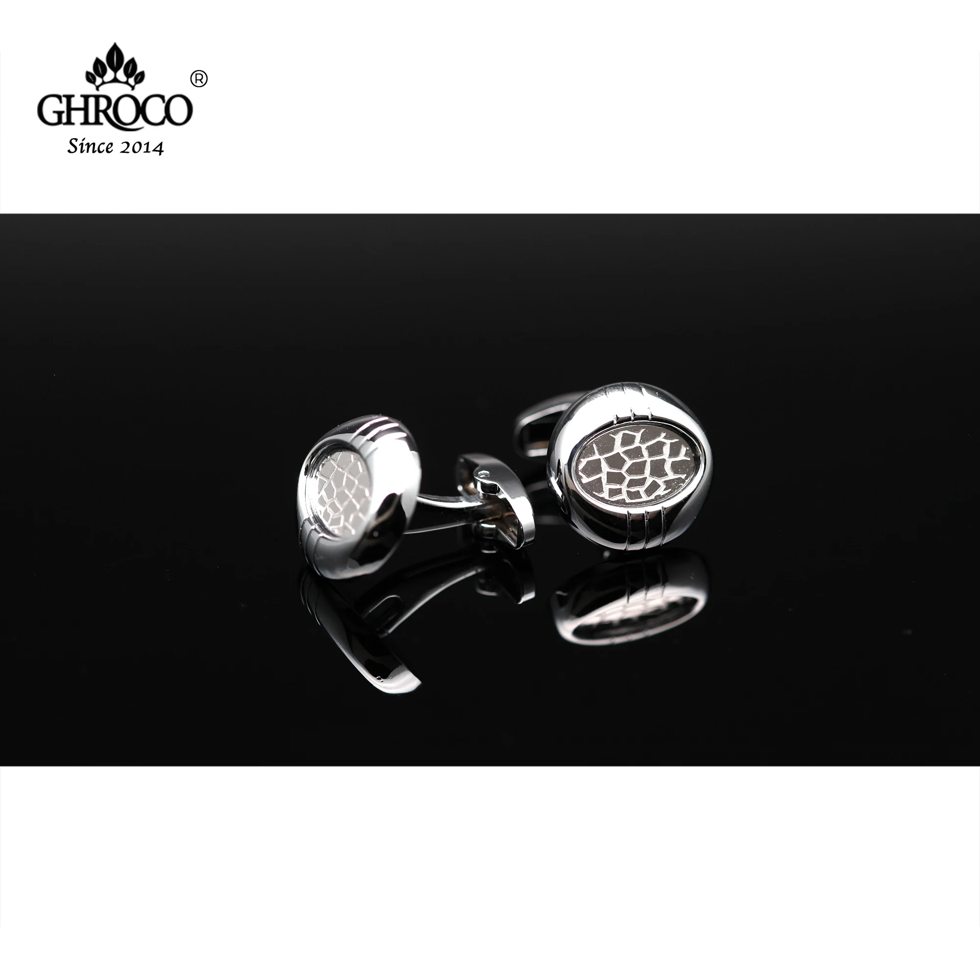 GHROCO High Quality Exquisite Surface Metal Pattern Shirt Cufflinks Fashion Luxury Gifts for Business Men Women and Wedding