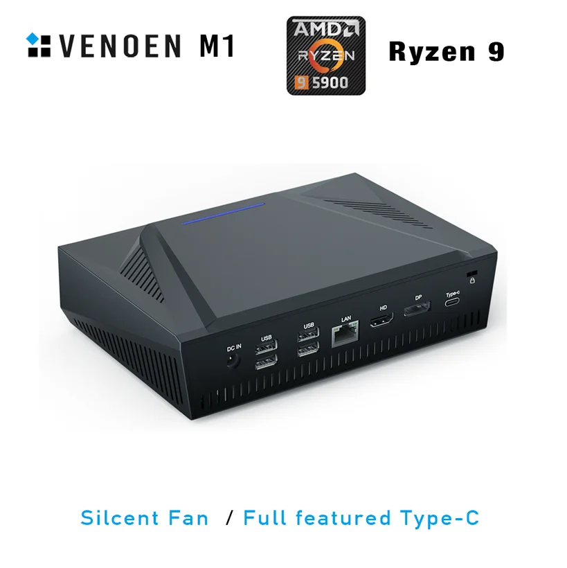 Gaming Mini PC AMD Ryzen 9 5900HX HDMI DP 4K Office Gamer Powerful Desktop Computer DDR4 M.2 SSD Windows 10/11 Linux 4G WiFi