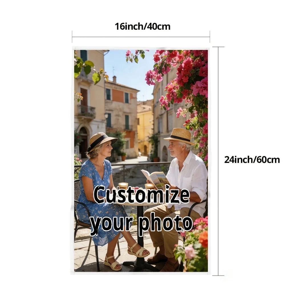 2pcs Custom-made Long Towels, Anniversary Commemorative, Household Use,Soft Touch,Dormitory,All-season Use, Skin-friendly Towels