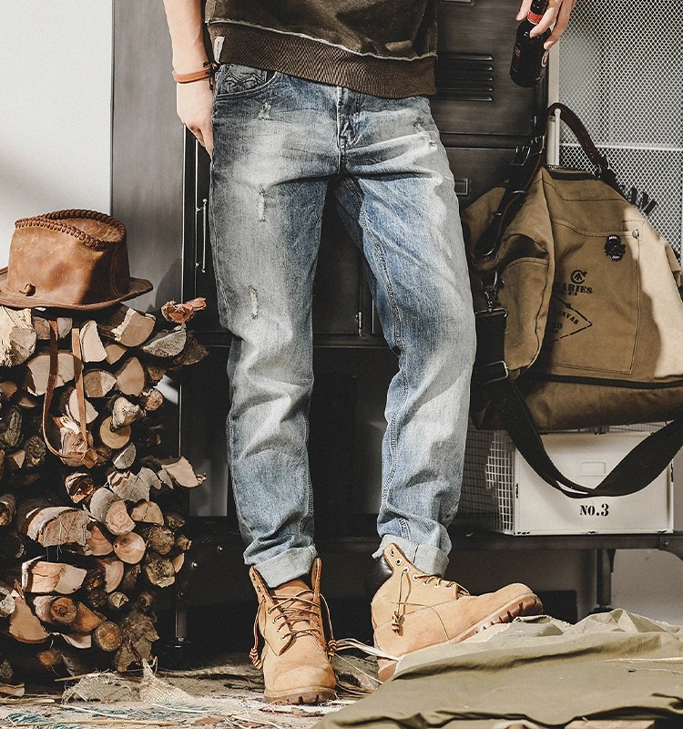 

Мужские джинсы American Sle Classic в стиле ретро, свободные прямые повседневные брюки, весенние модные длинные брюки, молодежные джинсы