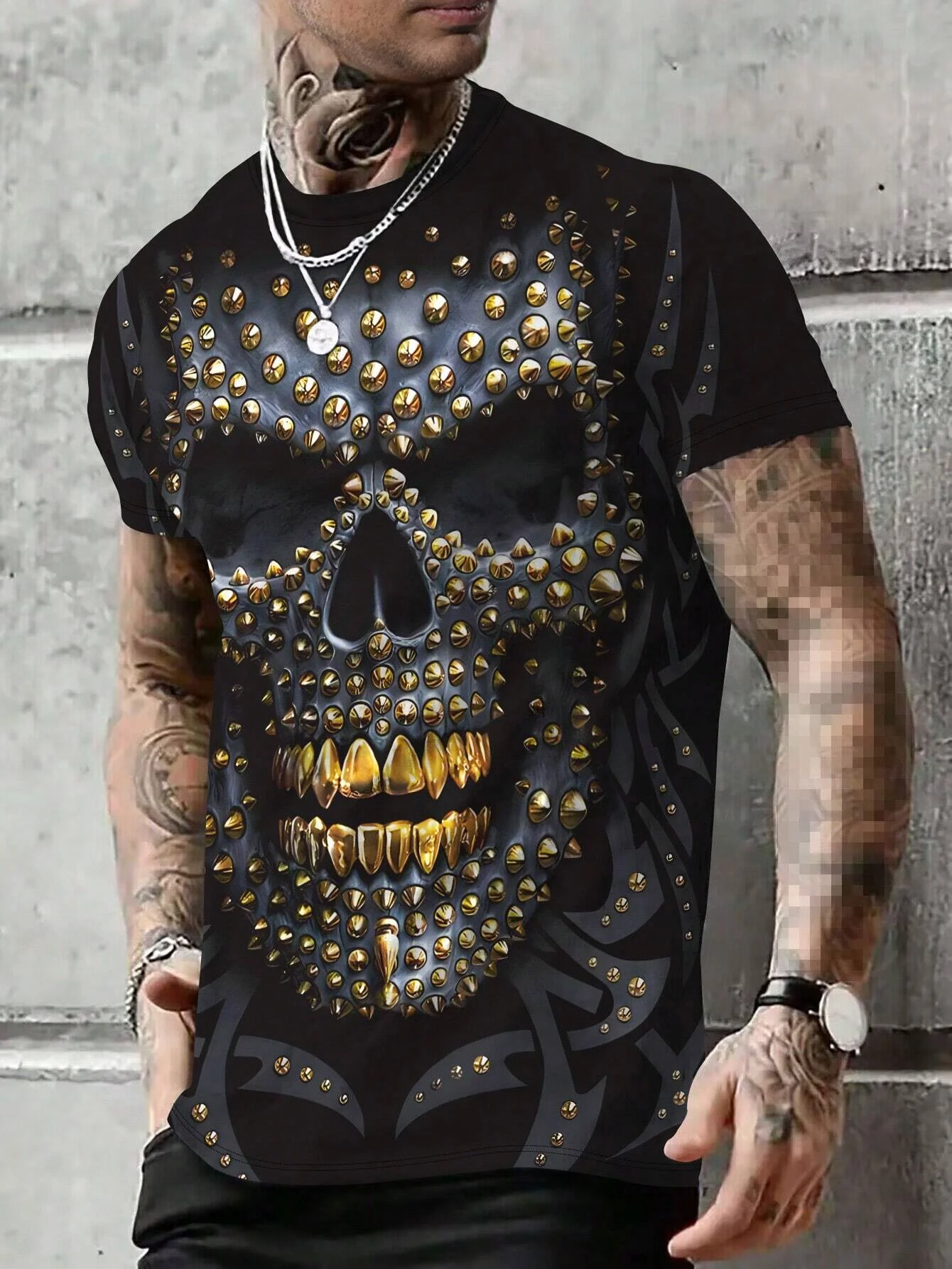 أزياء الرجال تي شيرت خمر الجمجمة تي شيرت مطبوع Harajuku الرعب قصيرة الأكمام المحملة القمم الترفيه س الرقبة الرجال تي شيرت غير رسمي