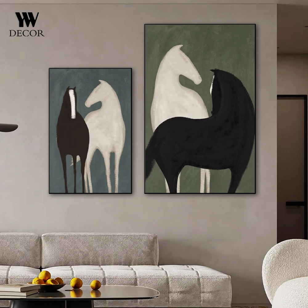 Abstract Horse Canvas Painting Wall Art Animal Posters Prints For Living Room Decor Wall Pictures Cuadros