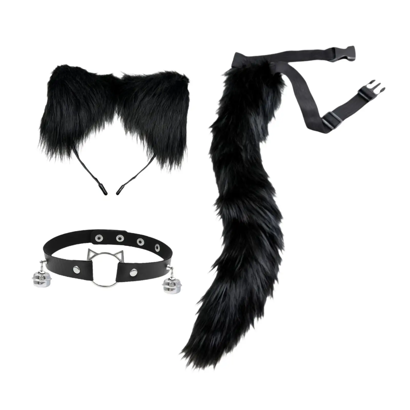 مجموعة عصابة رأس وذيل من القطيفة على شكل آذان حيوانات لعروض مسرح كرنفال عيد الميلاد