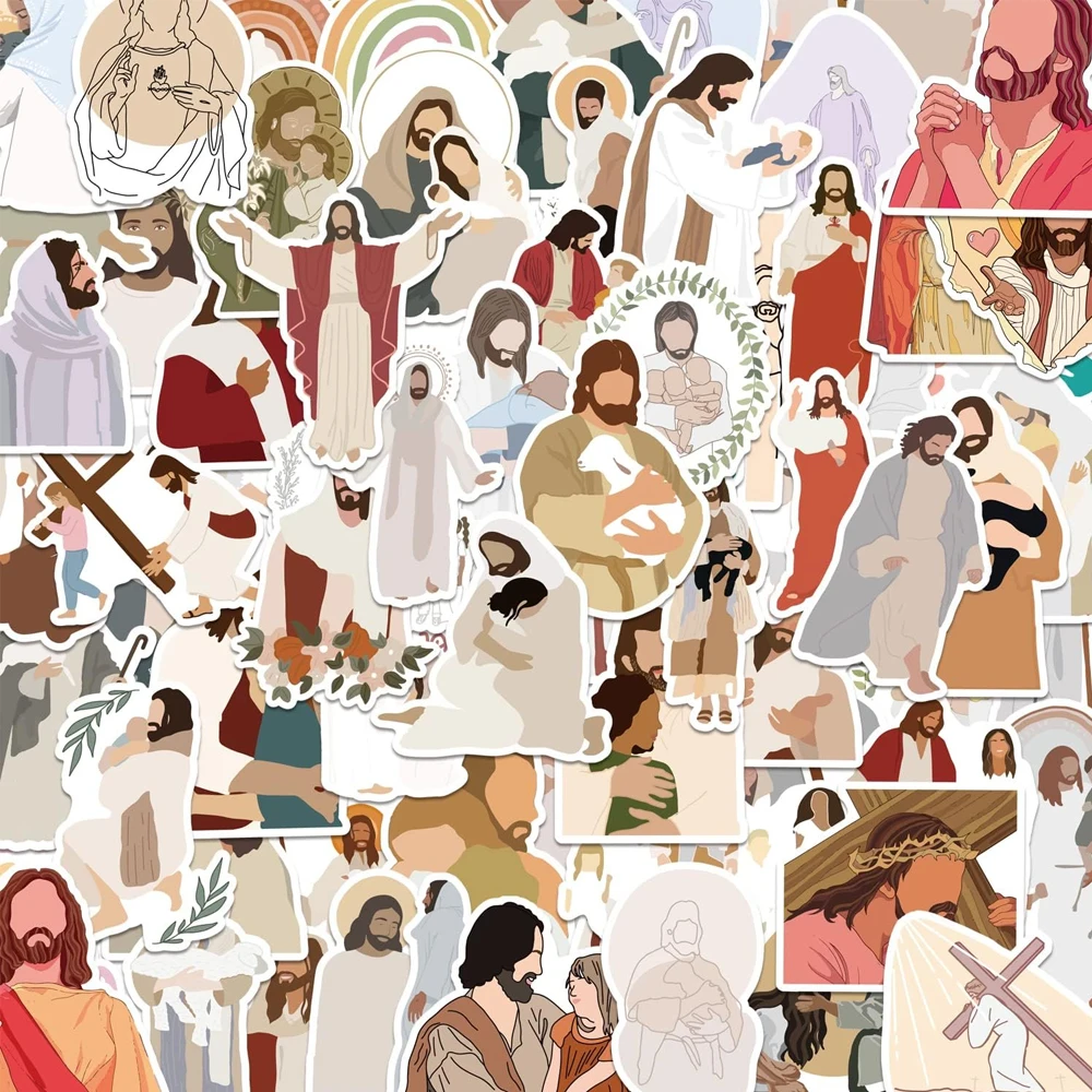 10/30/50/100PCS Jesus Stickers Aesthetic Christian Decals for Laptop, Phone Case, Planner, Journal, Notebook, Water Bottle