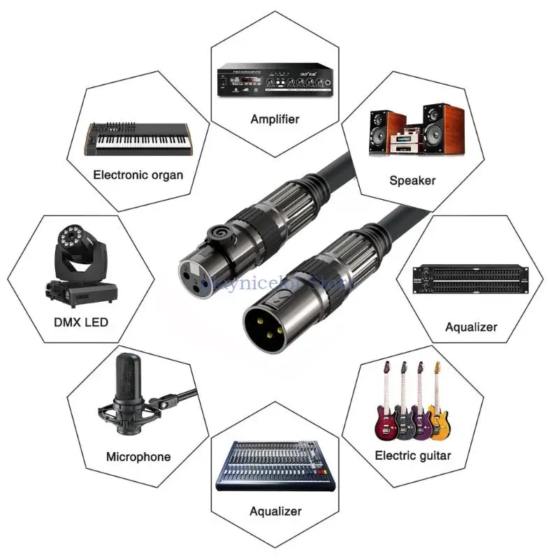 3Pin Male to Female Microphone Cable Stereo Balanced Extension Cord for Mixer Amplifiers Loudspeakers 1m/2m/5m Long