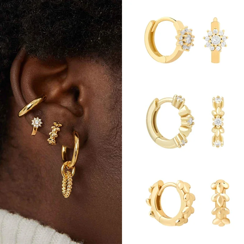 CRMYA Gold color Hoop Earrings For Women Vintage Luxury CZ Zircon Women\'s Earring 2022 Wedding Jewelry Wholesale
