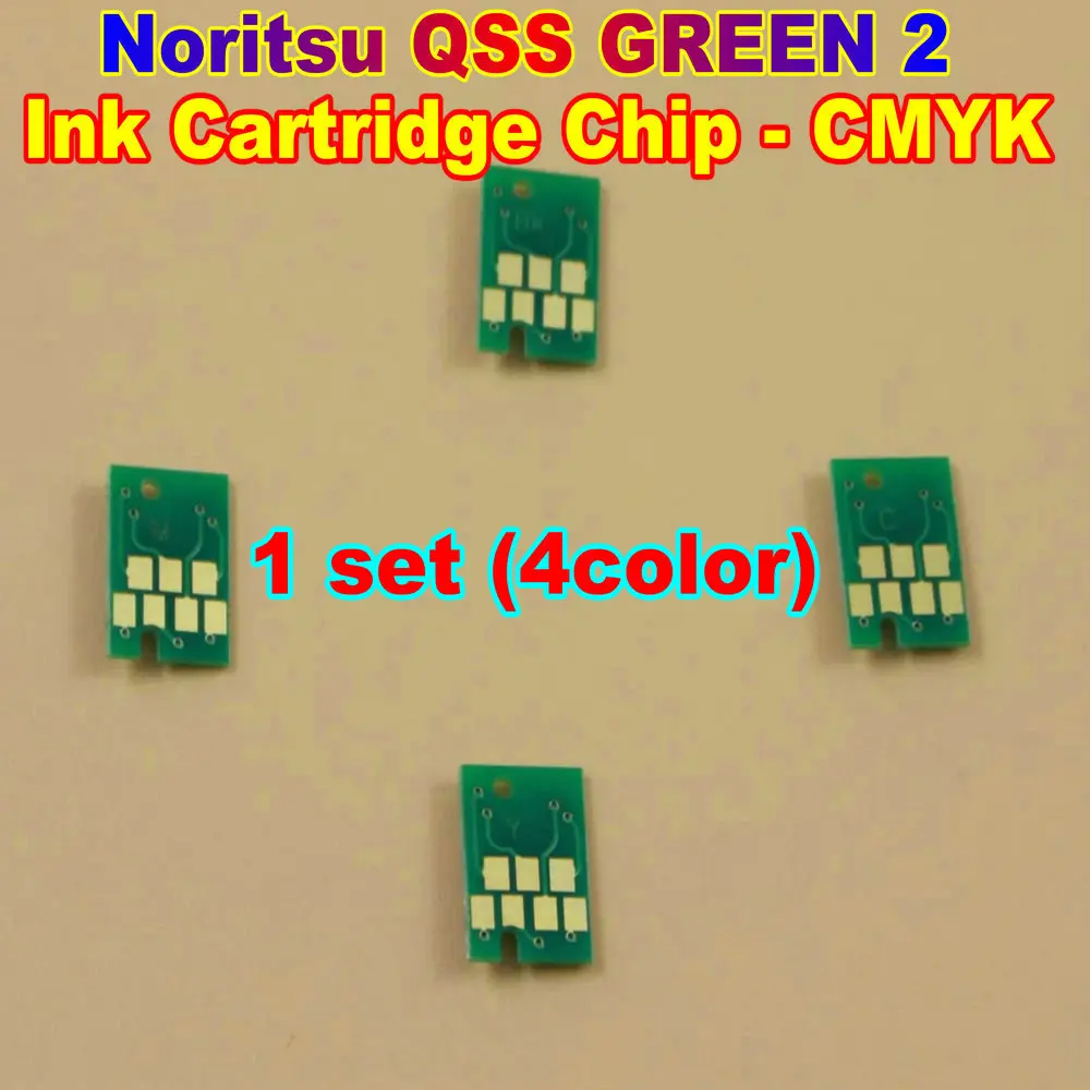 Chip della cartuccia di inchiostro della stampante per Noritsu QSS GREEN 2 usa e getta una volta usa il Chip della cartuccia di inchiostro per Noritsu QSS GREEN 2 Chip CMYK